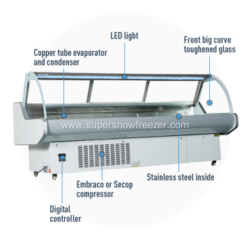 Cheap retail supermarket meat display fridge for sale